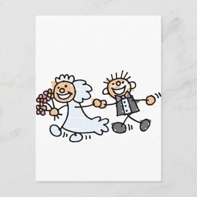 Postal De Anuncios Novia Y Groom Boda Elope Elopement (Anverso)
