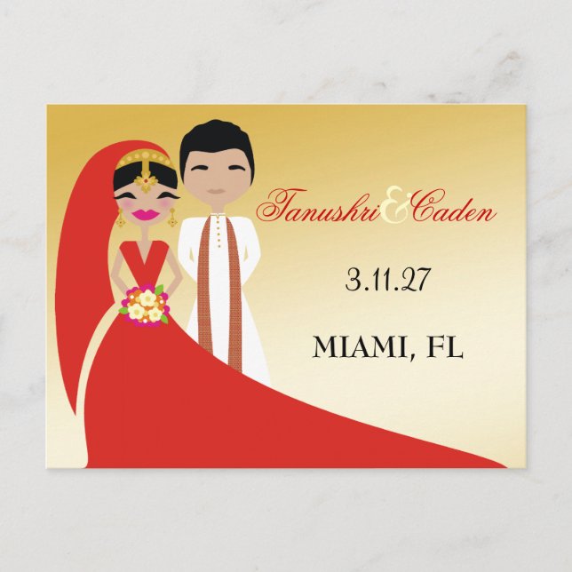 Postal De Anuncios Novia y novio indios 311 (Anverso)