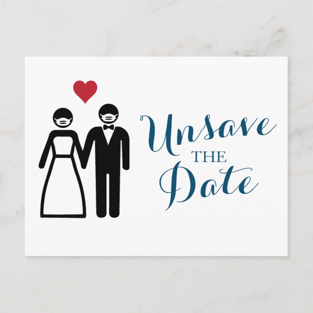 Postal De Anuncios Novios (pareja) Desguardar la Fecha (Anverso)