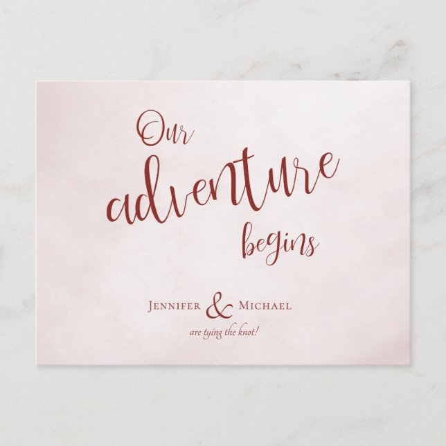 Postal De Anuncios Nuestra aventura comienza con el boda de caligrafí (Anverso)