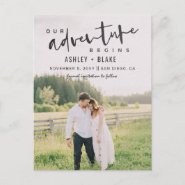 Postal De Anuncios Nuestra aventura comienza con guión foto Guardar l