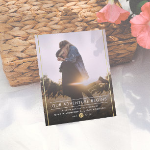 Postal De Anuncios Nuestra aventura comienza con la tipografía modern