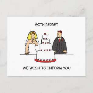 Postal De Anuncios Nuestra boda está cancelada Pareja de dibujos anim