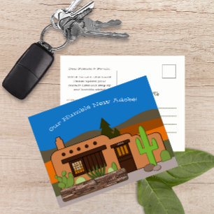 Postal De Anuncios Nuestra Humilde Adobe al Estilo Suroeste Nueva Dir