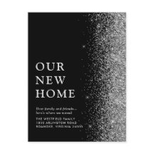 Nuestra Nueva Casa Elegante Plateado Brillante Neg