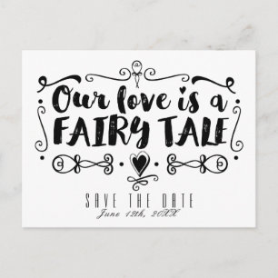 Postal De Anuncios NUESTRO AMOR ES UN CUENTO DE HADAS Boda Guardar la