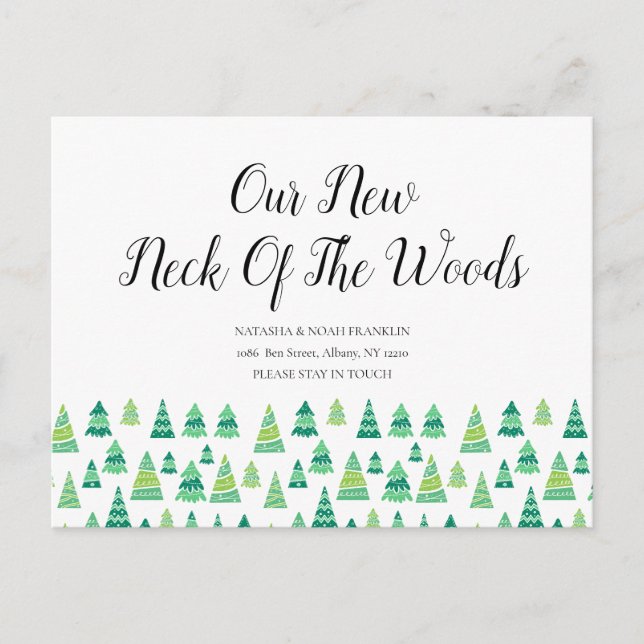 Postal De Anuncios Nuestro Nuevo Cuello De La Selva Woods Nueva Direc (Anverso)