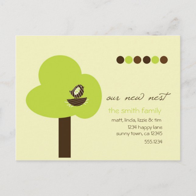 Postal De Anuncios Nuestro nuevo nido (Anverso)