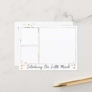 Postal De Anuncios Nuestro pequeño milagro Gold Star 3 fotos bebé