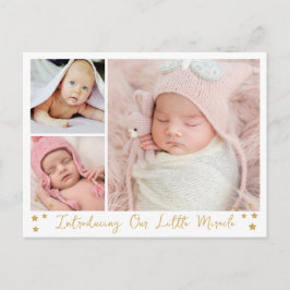 Postal De Anuncios Nuestro pequeño milagro Gold Star 3 fotos bebé