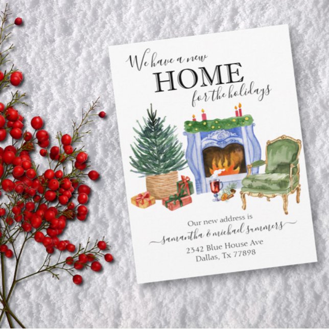 Postal De Anuncios Nueva acuarela de vacaciones en el hogar Invitació (Subido por el creador)