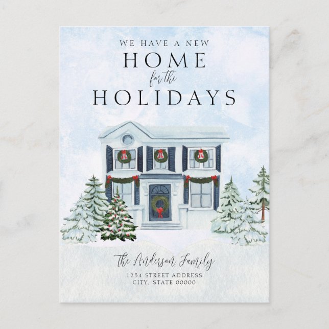 Postal De Anuncios Nueva casa nos mudamos Navidad vacaciones mudanza (Anverso)