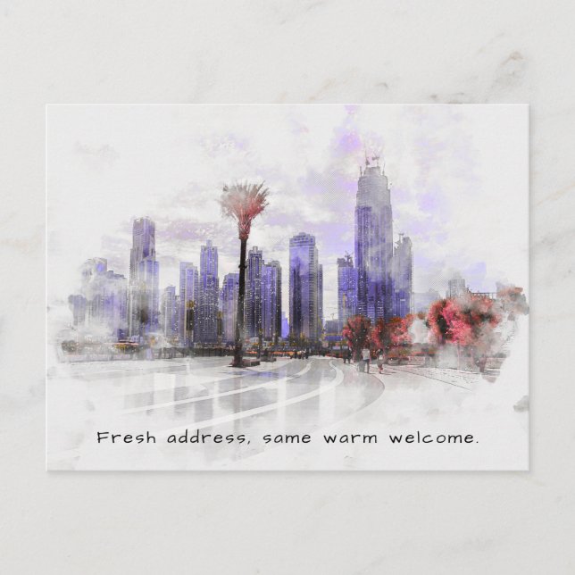 Postal De Anuncios Nueva Casa - Nueva Dirección Ciudad Moderna (Anverso)