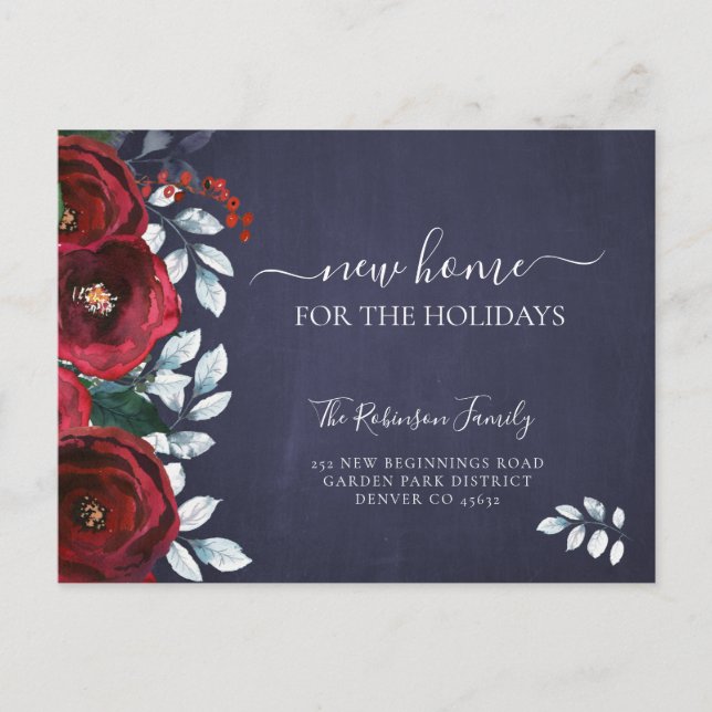 Postal De Anuncios Nueva casa para mudanza en vacaciones de Navidad (Anverso)