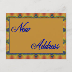 Postal De Anuncios nueva dirección amarilla y azul