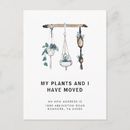 Postal De Anuncios Nueva dirección Boho Colgar plantas en movimiento