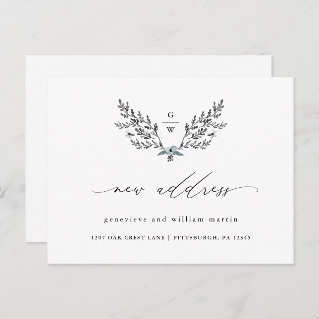 Postal De Anuncios Nueva dirección Caligrafía Cambio de dirección (Anverso / Reverso)