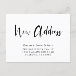 Postal De Anuncios Nueva Dirección Caligrafía Moderna Mudanza