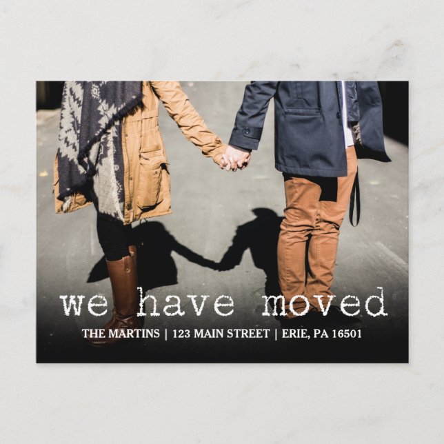 Postal De Anuncios Nueva dirección con tu foto y texto de escritura (Anverso)