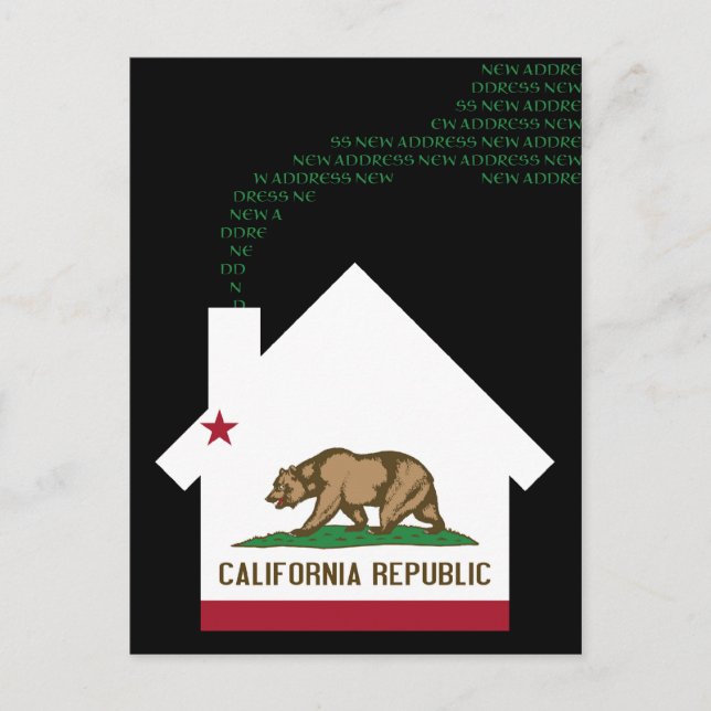 Postal De Anuncios nueva dirección de california (Anverso)