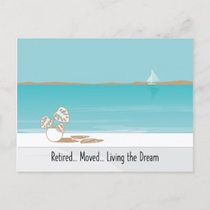 Postal De Anuncios Nueva dirección de la escena de playa desplazada r