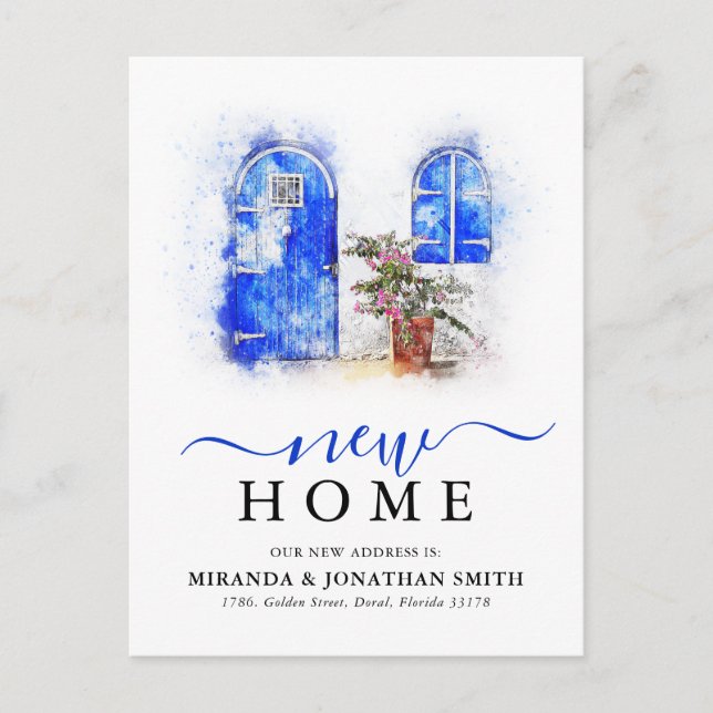 Postal De Anuncios Nueva dirección de movimiento de acuarela simple (Anverso)