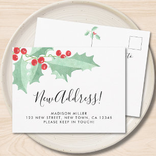 Postal De Anuncios Nueva dirección de Navidad Mudanza