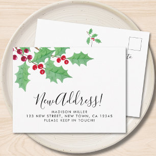 Postal De Anuncios Nueva dirección de Navidad traslado