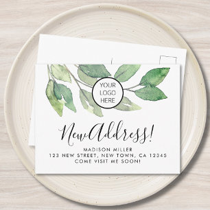 Postal De Anuncios Nueva dirección de negocio Logo en movimiento