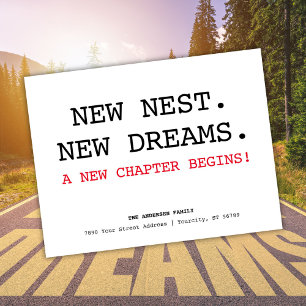 Postal De Anuncios Nueva dirección de nido Movimiento Minimalista sim