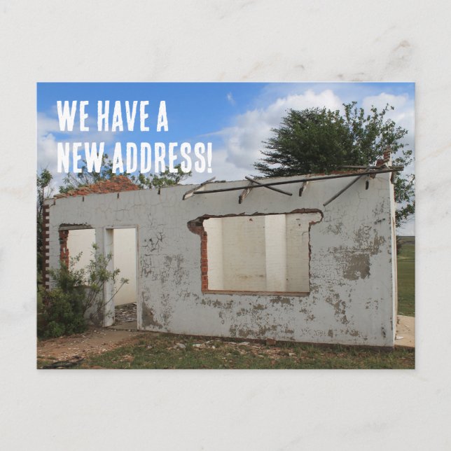 Postal De Anuncios Nueva dirección divertida que hemos movido (Anverso)