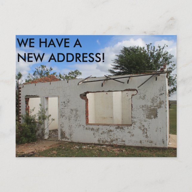 Postal De Anuncios Nueva Dirección Divertido Nos Hemos Mudado (Anverso)