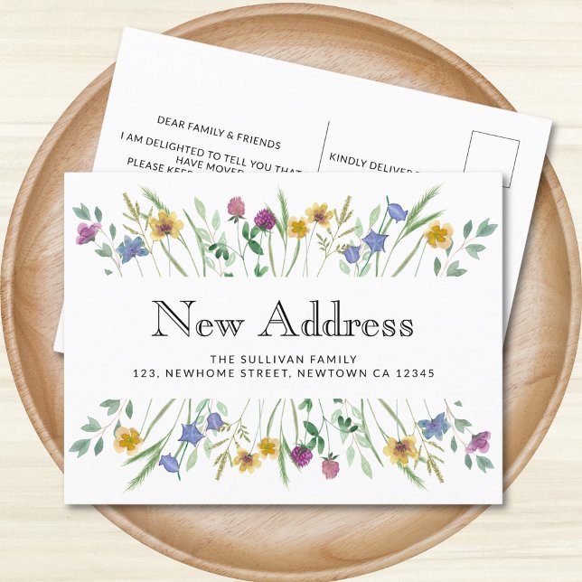 Postal De Anuncios Nueva dirección floral al mudarnos (Subido por el creador)