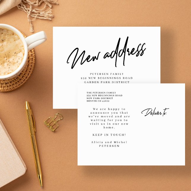 Postal De Anuncios Nueva dirección guión moderno en movimiento (Subido por el creador)