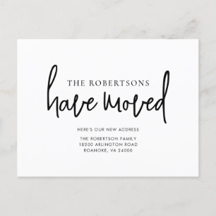 Postal De Anuncios Nueva dirección Moderna Caligrafía Movimiento Mini
