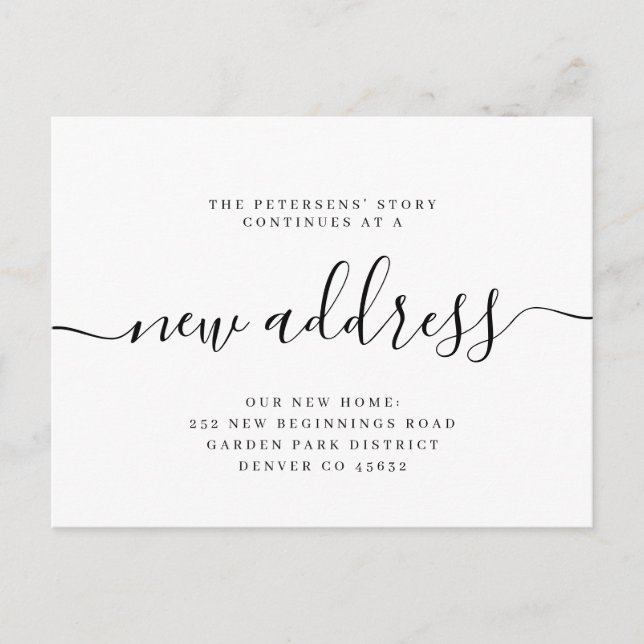 Postal De Anuncios Nueva dirección moderna nos hemos mudado mudando (Anverso)