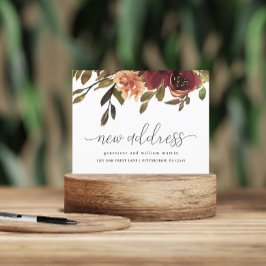 Postal De Anuncios Nueva dirección Otoño Bouquet Cambio de dirección