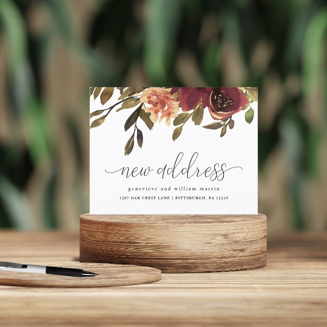 Postal De Anuncios Nueva dirección Otoño Bouquet Cambio de dirección (Subido por el creador)