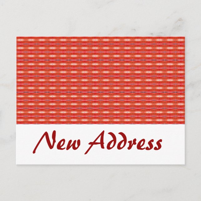 Postal De Anuncios Nueva dirección roja (Anverso)
