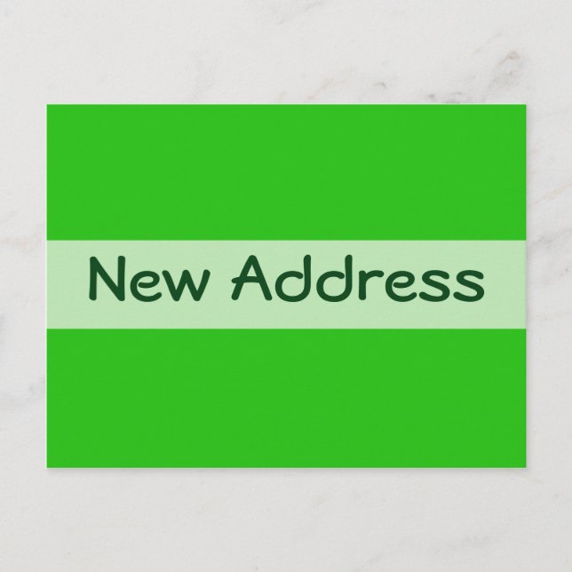 Postal De Anuncios nueva dirección verde (Anverso)
