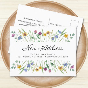 Postal De Anuncios Nueva dirección Wildflower Moving