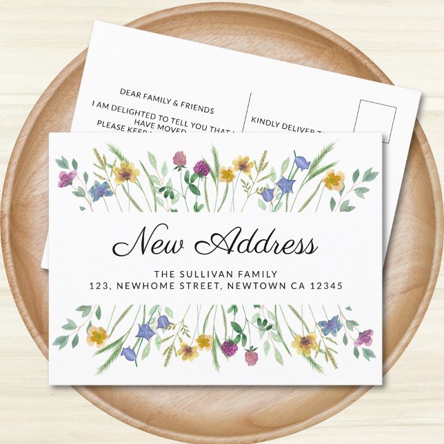 Postal De Anuncios Nueva dirección Wildflower Moving (Subido por el creador)