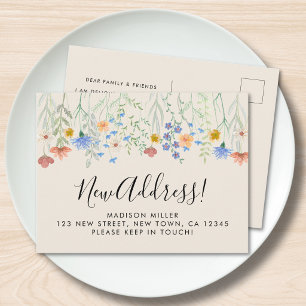 Postal De Anuncios Nueva dirección Wildflowers Moving 