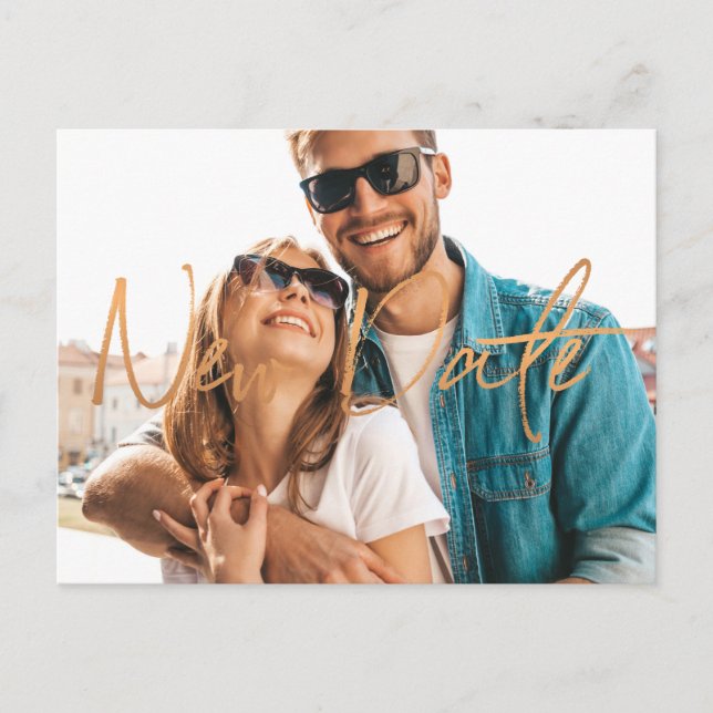 Postal De Anuncios Nueva fecha boda cambio de planes de aplazamiento (Anverso)