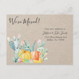Postal De Anuncios Nueva Notificación de Dirección Mudanza Otoño Cact