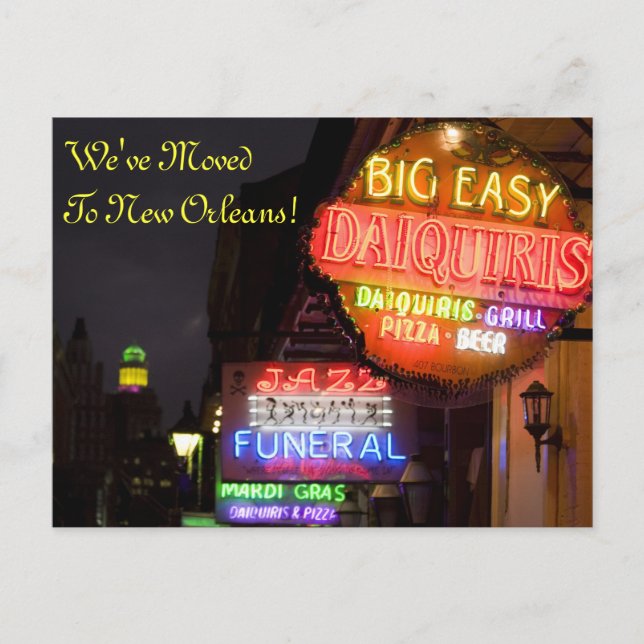 Postal De Anuncios Nueva Orleans Louisiana Cambio de dirección (Anverso)