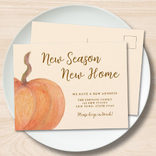 Postal De Anuncios Nueva Temporada Nueva Casa Calabaza Mudanza