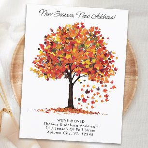 Postal De Anuncios Nueva Temporada Nueva Dirección Otoño Nos Mudamos 