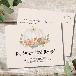 Postal De Anuncios Nueva Temporada Nuevo Hogar Otoño Pumpkin Mudanza