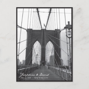 Postal De Anuncios Nueva York Puente de Brooklyn Guardar la Fecha